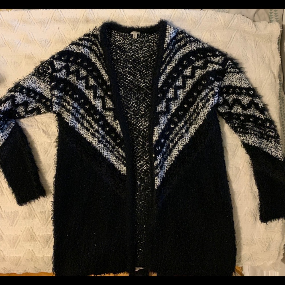 UO Oversized long length fuzzy open front sweater